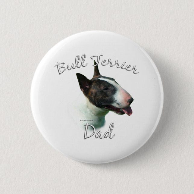 Badge Rond 5 Cm Bull Terrier Papa 2 (Devant)