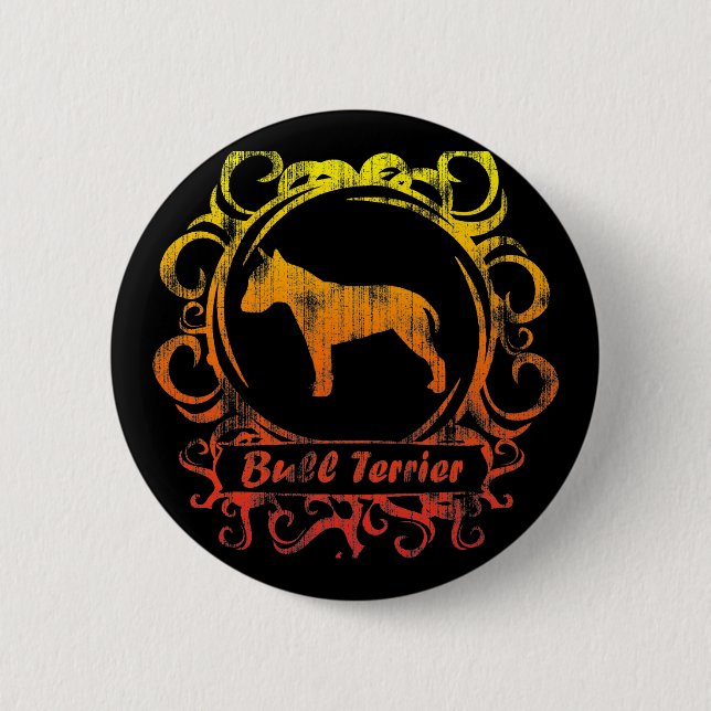Badge Rond 5 Cm Bull-terrier patiné chic (Devant)