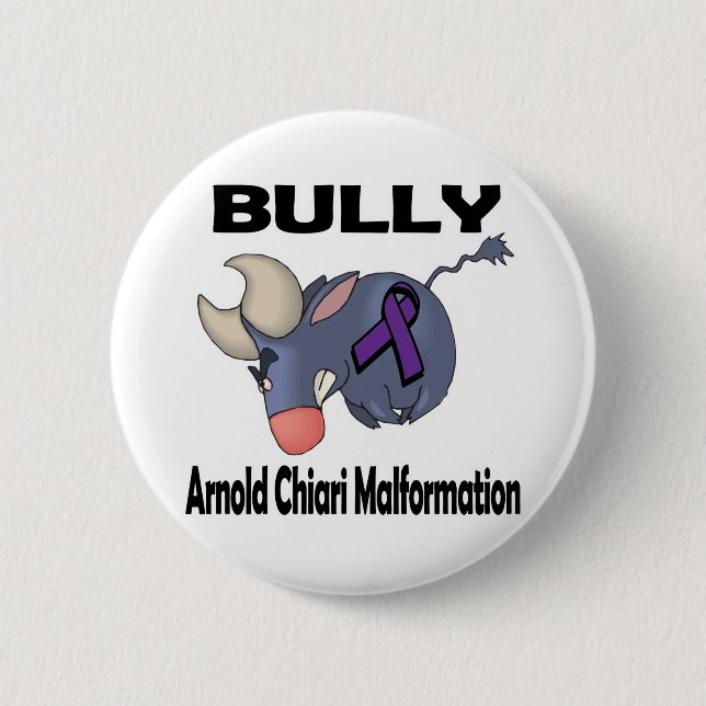 Badge Rond 5 Cm BULL y Arnold Chiari Malformation (Devant)