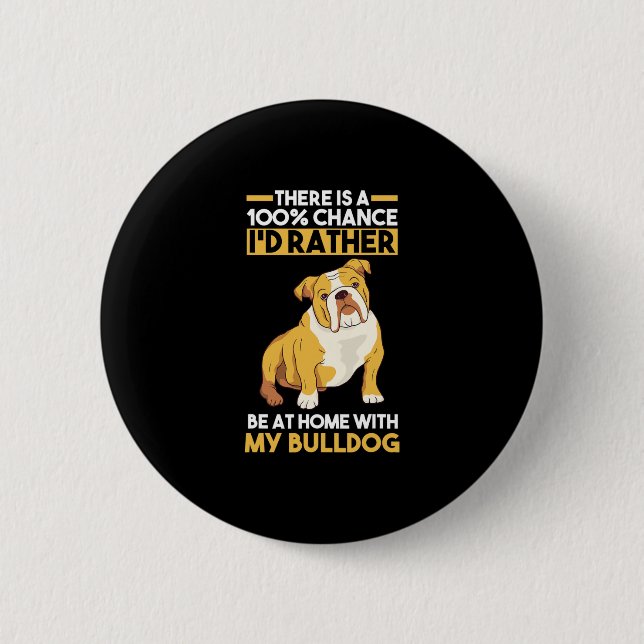 Badge Rond 5 Cm Bulldog anglais (Devant)