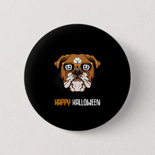 Badge Rond 5 Cm Bulldog Dans Les Sungles Lazy Costume Halloween Ch