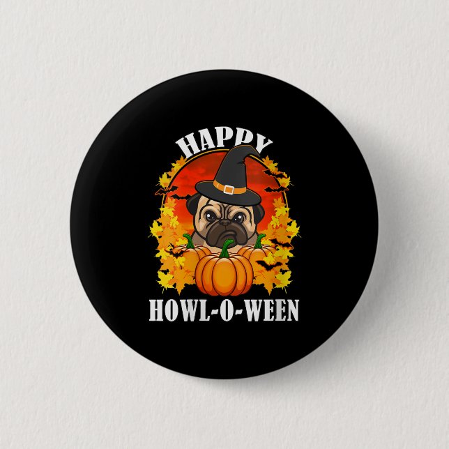 Badge Rond 5 Cm Bulldog Halloween (Devant)