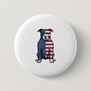 Badge Rond 5 Cm Bulldog Patriotique Gravure Vintage Design Vectori