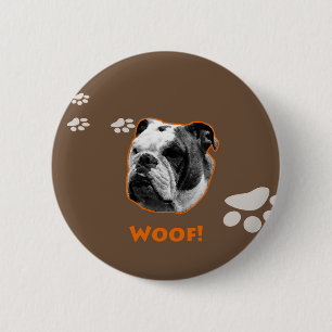 Badge Rond 5 Cm Bulldog Woof