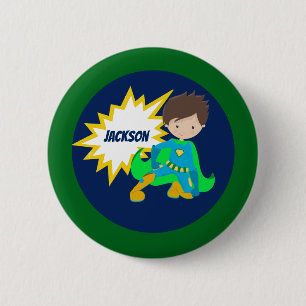 Badge Rond 5 Cm Bulle d'action pour enfants Superhero Cool personn