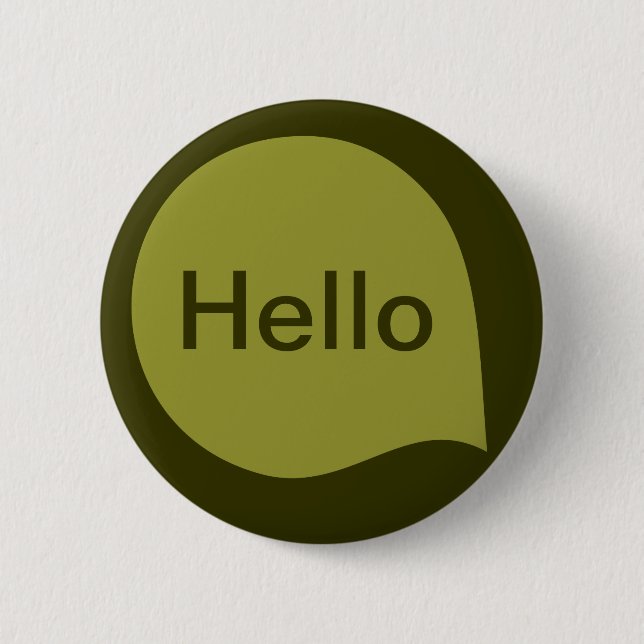 Badge Rond 5 Cm Bulle de mots - Olive on Deep Olive (Devant)