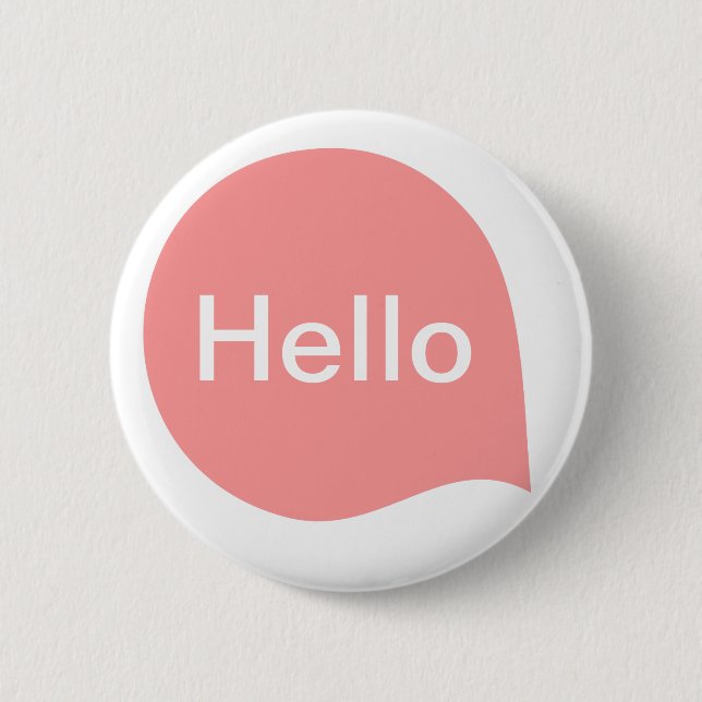 Badge Rond 5 Cm Bulle de mots - Rose doux sur blanc (Devant)