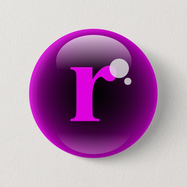 Badge Rond 5 Cm Bulle R de monogramme (Devant)