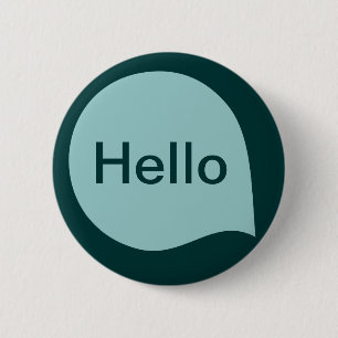 Badge Rond 5 Cm Bulle Word - Bleu Lt Vert sur Dk Moss Vert