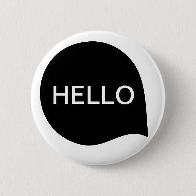 Badge Rond 5 Cm Bulle Word - Noir sur Blanc (Devant)