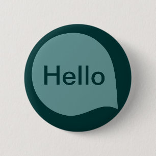 Badge Rond 5 Cm Bulle Word - Ocean Green sur Dk Moss Green
