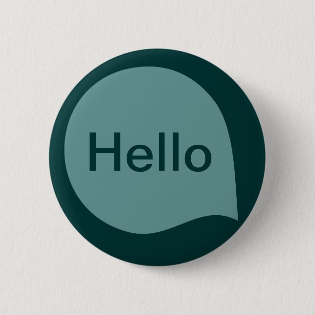 Badge Rond 5 Cm Bulle Word - Ocean Green sur Dk Moss Green (Devant)