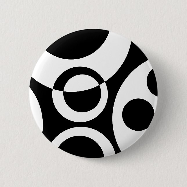 Badge Rond 5 Cm Bulles Abstraites B&W 01 (Devant)