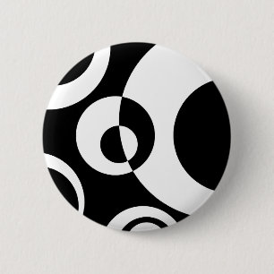 Badge Rond 5 Cm Bulles Abstraites B&W 02