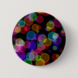 Badge Rond 5 Cm Bulles colorées de Bokeh d'arc-en-ciel