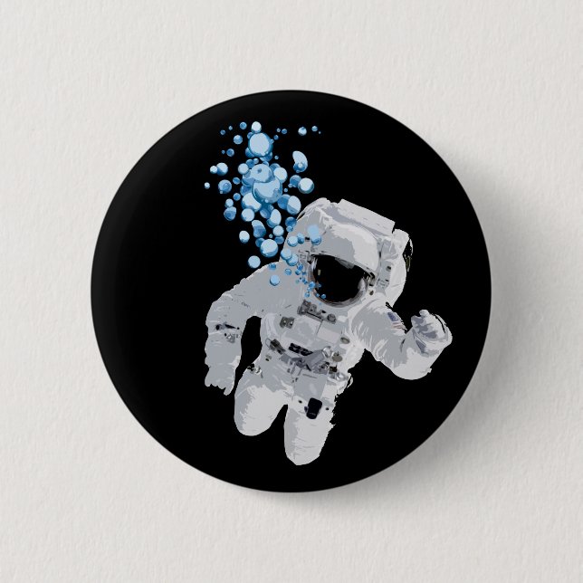 Badge Rond 5 Cm Bulles dans l'espace - canular de la NASA - bulles (Devant)