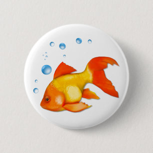 Badge Rond 5 Cm Bulles du poisson rouge
