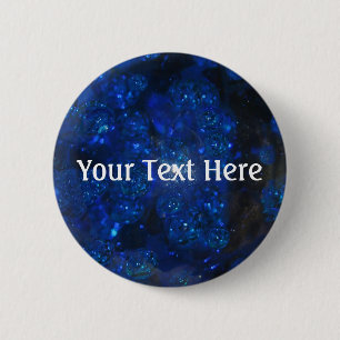 Badge Rond 5 Cm Bulles en verre bleu tombé