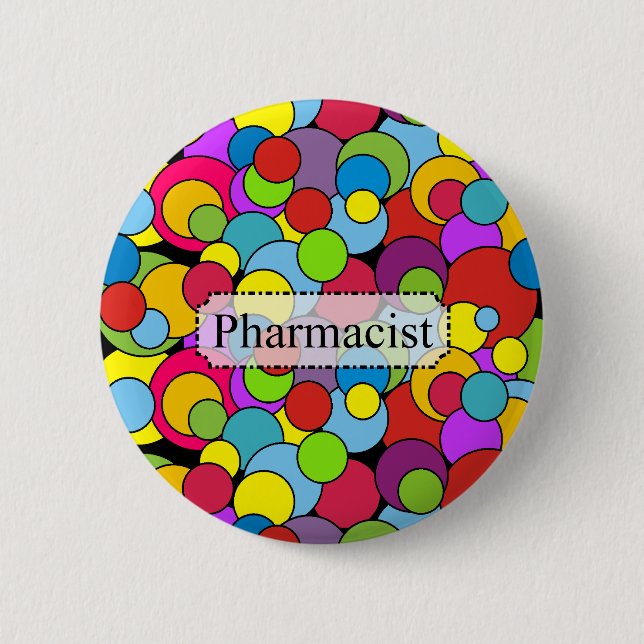 Badge Rond 5 Cm Bulles lunatiques de cadeaux de pharmacien (Devant)