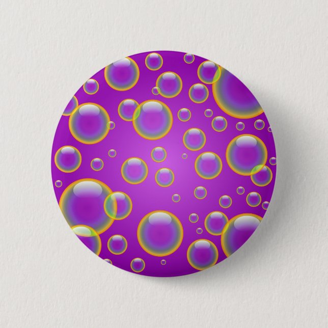 Badge Rond 5 Cm Bulles pourpres d'arc-en-ciel (Devant)