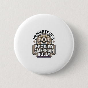 Badge Rond 5 Cm Bully Américain gâté dessin de gravure vintage_1