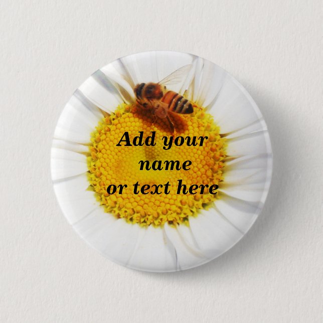 Badge Rond 5 Cm Bumble Bee & The Flower_ (Devant)