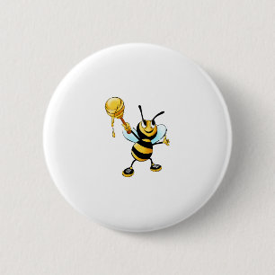 Badge Rond 5 Cm Bumble Bee with Honey