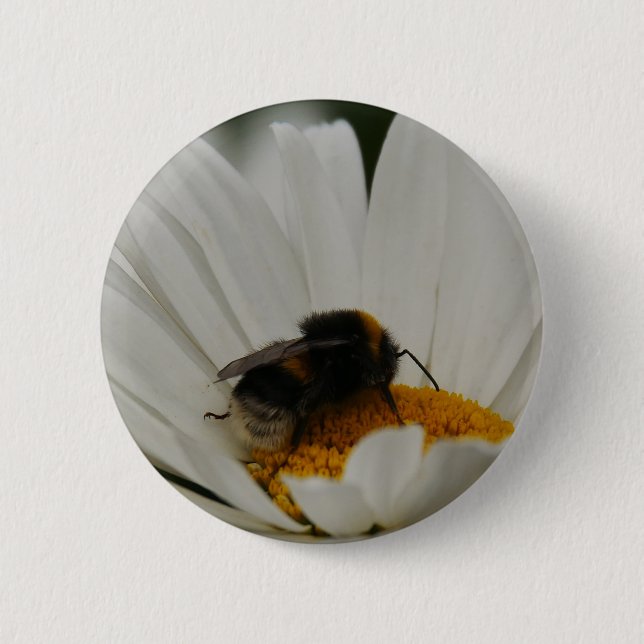 Badge Rond 5 Cm Bumblebee sur l'insigne de fleurs (Devant)