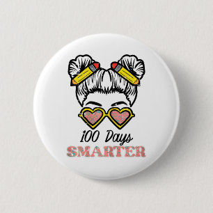Badge Rond 5 Cm Bun plus intelligent de 100 jours 100e jour d'écol