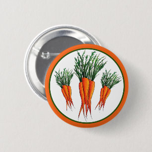 Badge Rond 5 Cm Bunch de carottes Orange Vegetable Veggie Garden