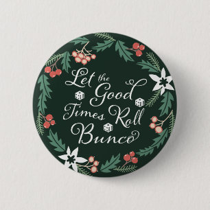Badge Rond 5 Cm Bunco a laissé le bon vert d'hiver de matrices de