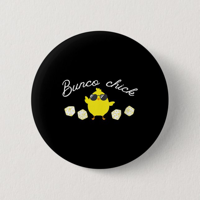 Badge Rond 5 Cm Bunco Chick Easter Spring Bunco Dice (Devant)