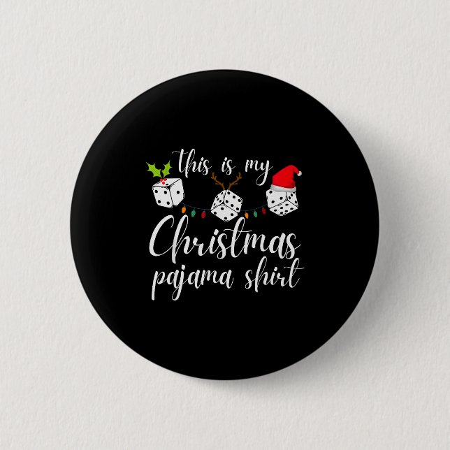 Badge Rond 5 Cm Bunco Christmas Pajama Dice Game Night  (Devant)