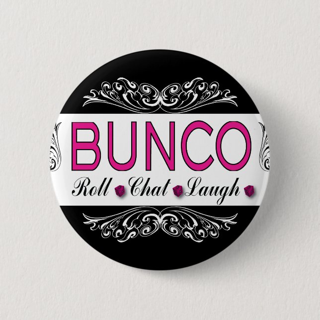 Badge Rond 5 Cm Bunco, petit pain, conversation, rire dans le (Devant)