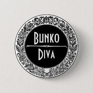 Badge Rond 5 Cm Bunco vintage noir et blanc classique