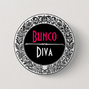Badge Rond 5 Cm Bunco vintage noir et blanc classique