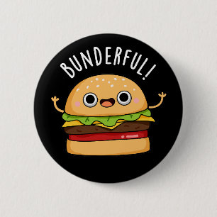 Badge Rond 5 Cm Bunderny Burger Bun Pun Pun Dark BG