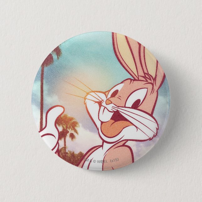Badge Rond 5 Cm BUNNY™ Photo de vacances BUGS (Devant)