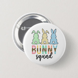 Badge Rond 5 Cm Bunny Squad   Chasse aux oeufs de Pâques Cute Bunn