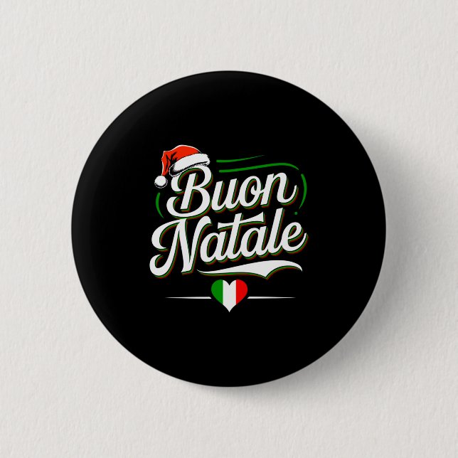 Badge Rond 5 Cm Buon Natale Italian Family Christmas Italy Pride H (Devant)