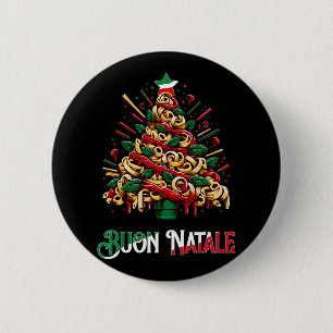 Badge Rond 5 Cm Buon natale italie pâtes noël arbre xmas