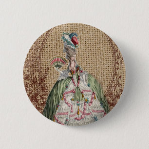 Badge Rond 5 Cm burap baroque à la campagne Marie Antoinette
