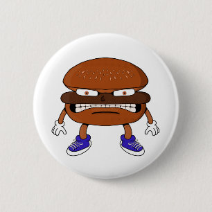 Badge Rond 5 Cm Burger en colère