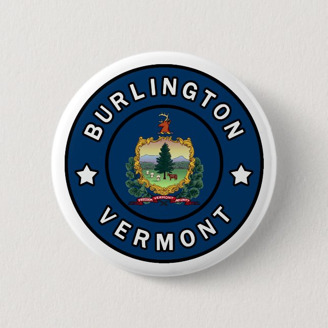 Badge Rond 5 Cm Burlington Vermont (Devant)
