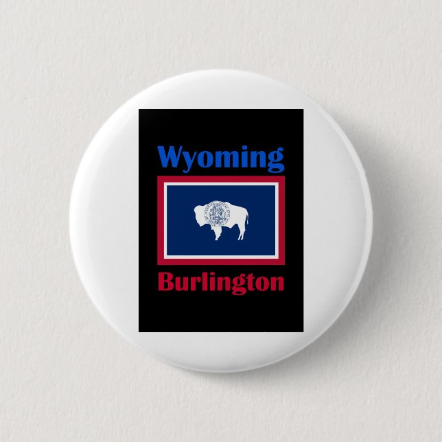Badge Rond 5 Cm Burlington Wyoming (Devant)