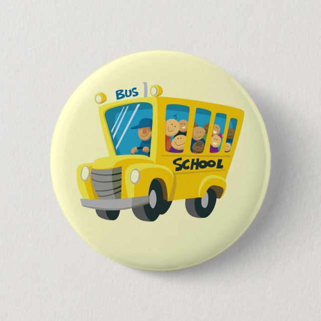 Badge Rond 5 Cm Bus school - (Devant)