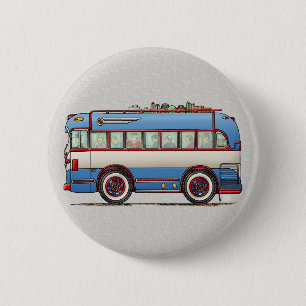 Badge Rond 5 Cm Bus touristique mignon d'autobus