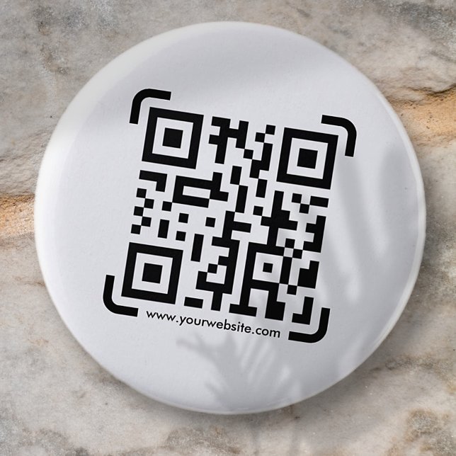 Badge Rond 5 Cm Business Scan Me QR Code Website Modern Simple (Créateur téléchargé)