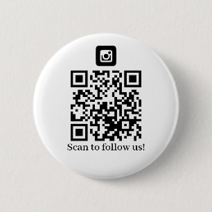 Badge Rond 5 Cm Business Suivez-nous code QR