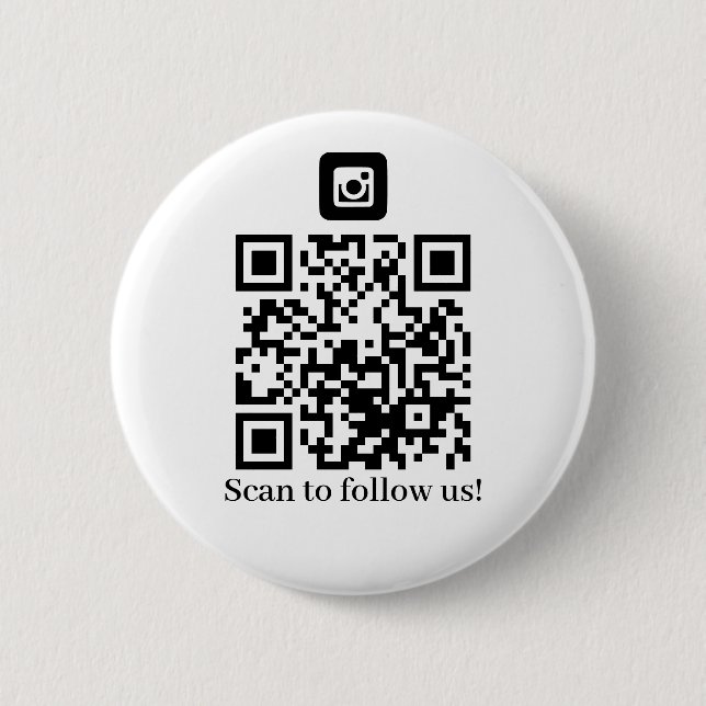 Badge Rond 5 Cm Business Suivez-nous code QR (Devant)